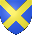 Blason d'azur au sautoir d'or